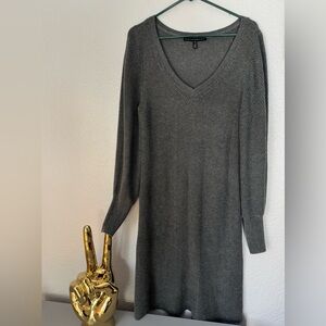 White House Black Market Grey Sweater Dress Size M.  Hand Wash.